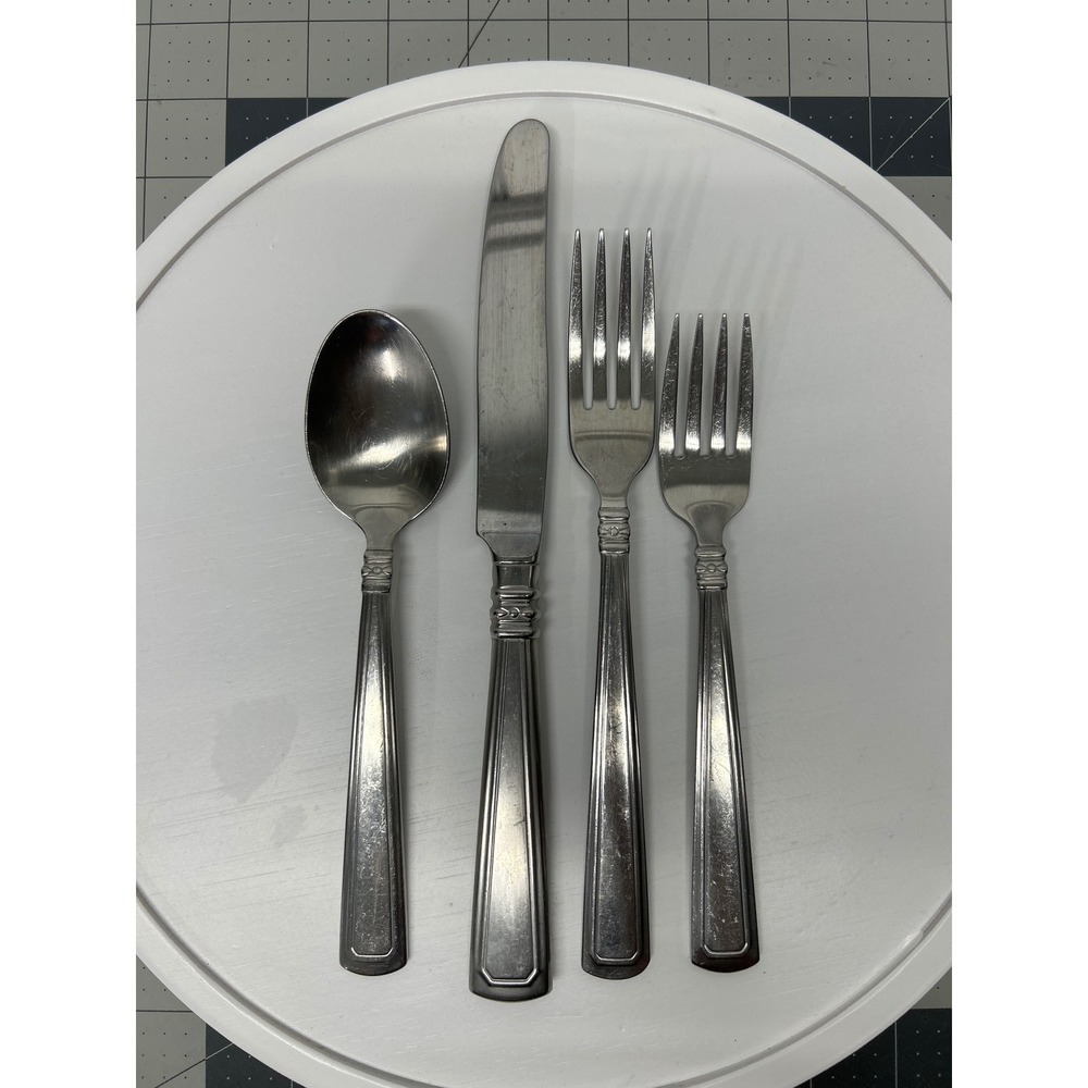 Longaberger Woven Traditions Flatware 4pc Place Setting Stainless USA